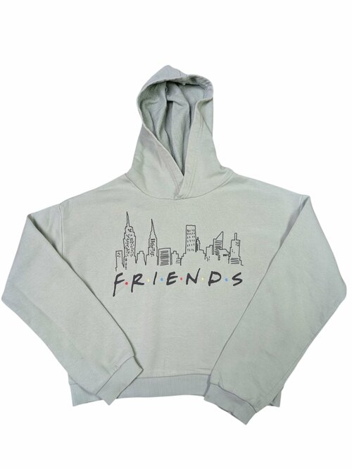 Světle zelená mikina pro holky s nápisem a obrázkem secondhand H&M